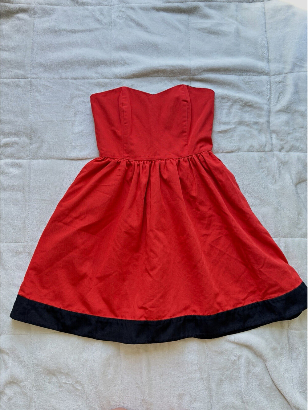 Thread Social Vintage Retro Fit & Flare Strapless Mini Dress Red Black Size 2